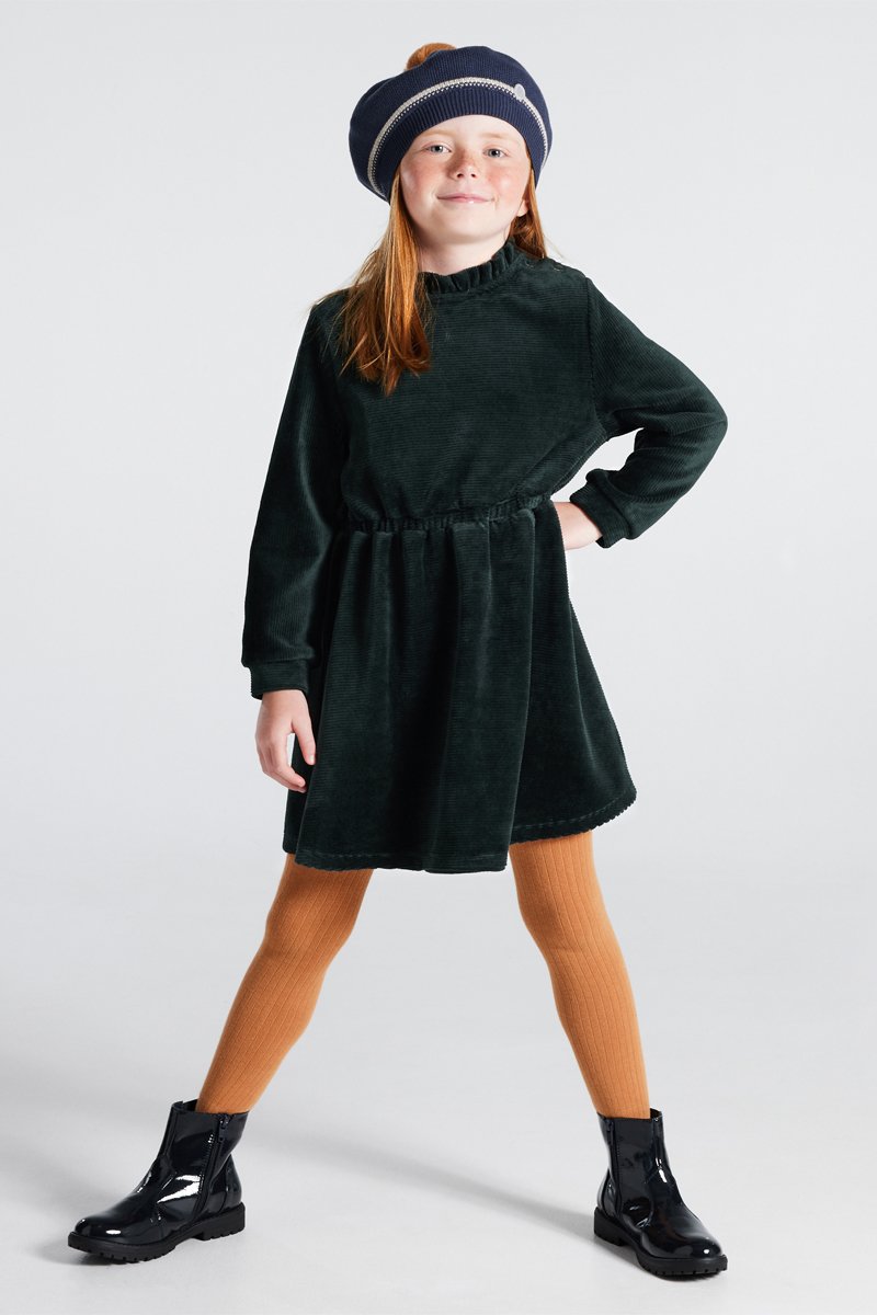 Robe en velours Vert foncé - Okaïdi
