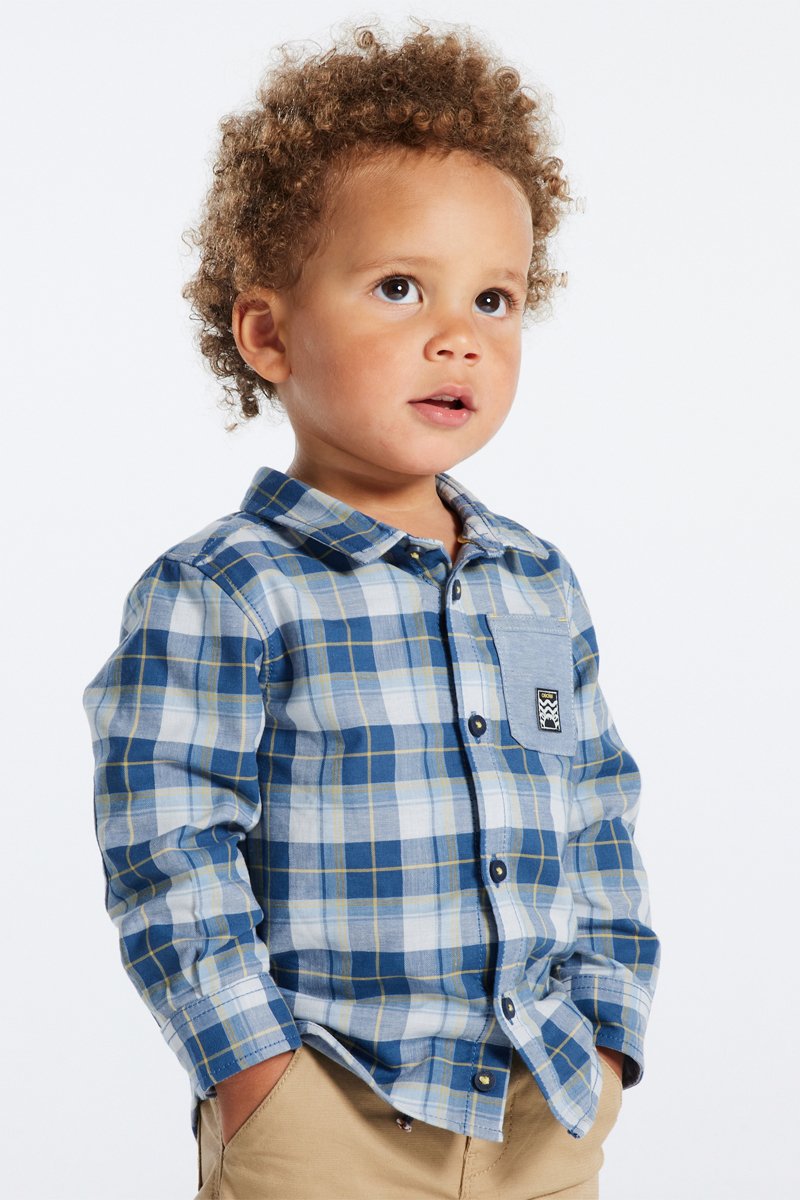 Chemise Bleu électrique et écru - Obaïbi