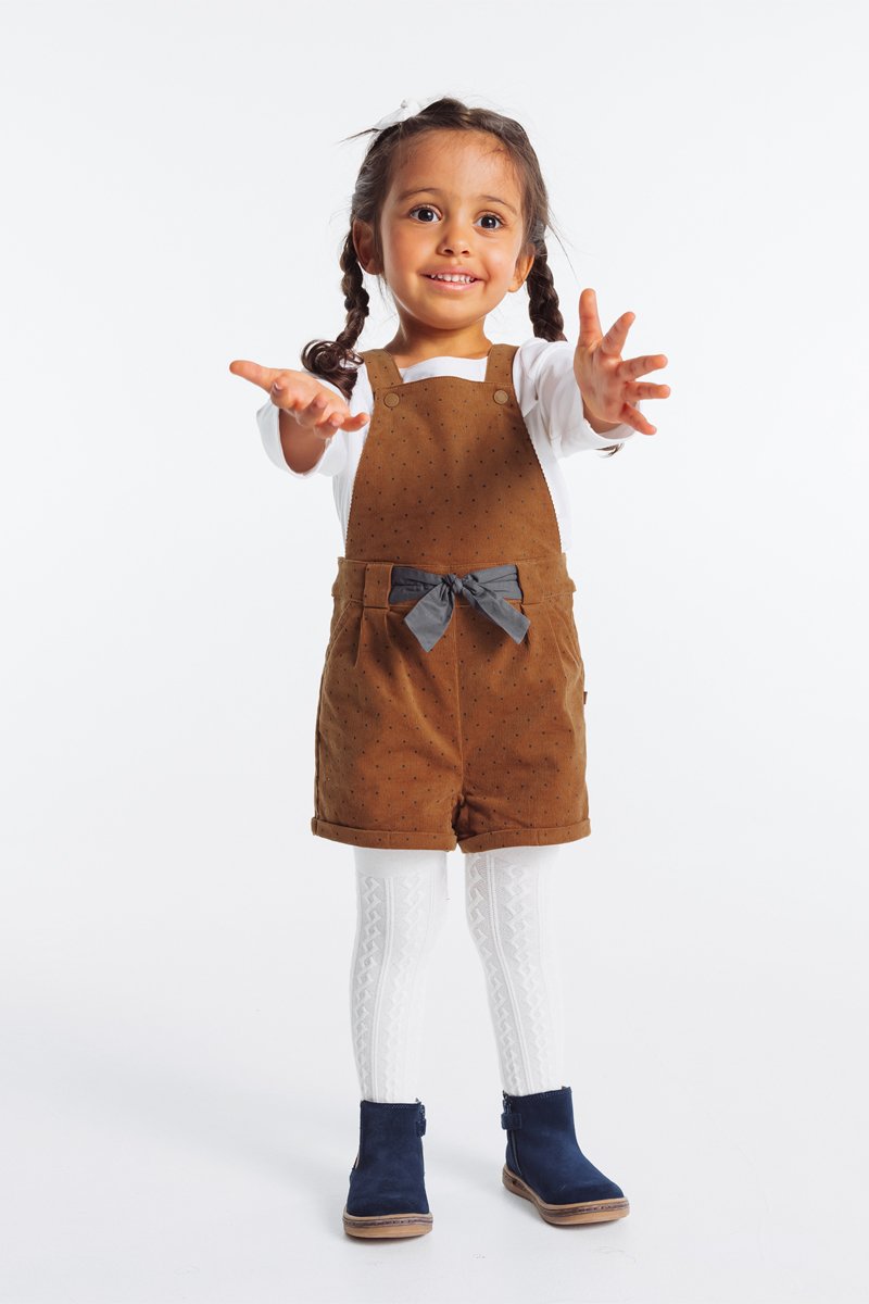 Salopette en velours côtelé - Marron foncé - Obaïbi