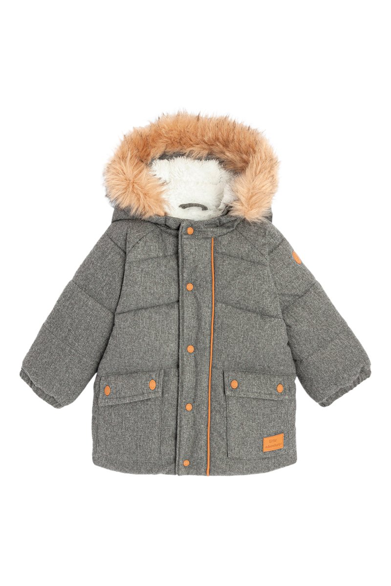 Doudoune à capuche Gris clair chiné - Obaïbi