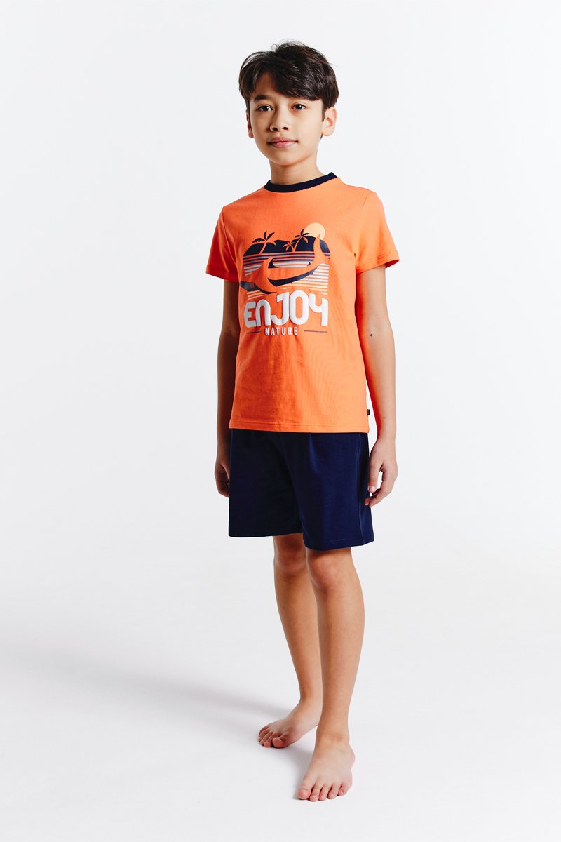Pyjama Orange et bleu marine - Okaïdi