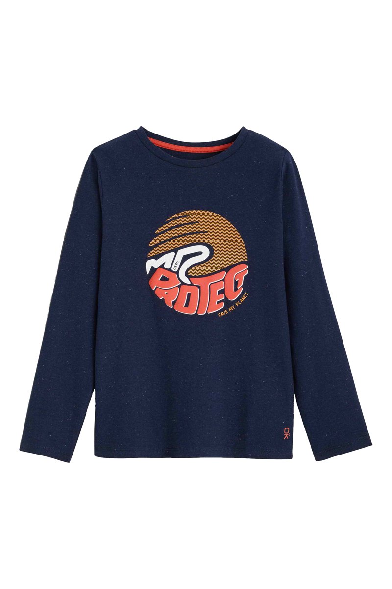 T-shirt Bleu marine chiné - Okaïdi