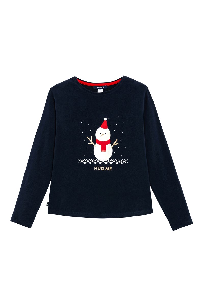 T-shirt en velours Bleu marine - Okaïdi