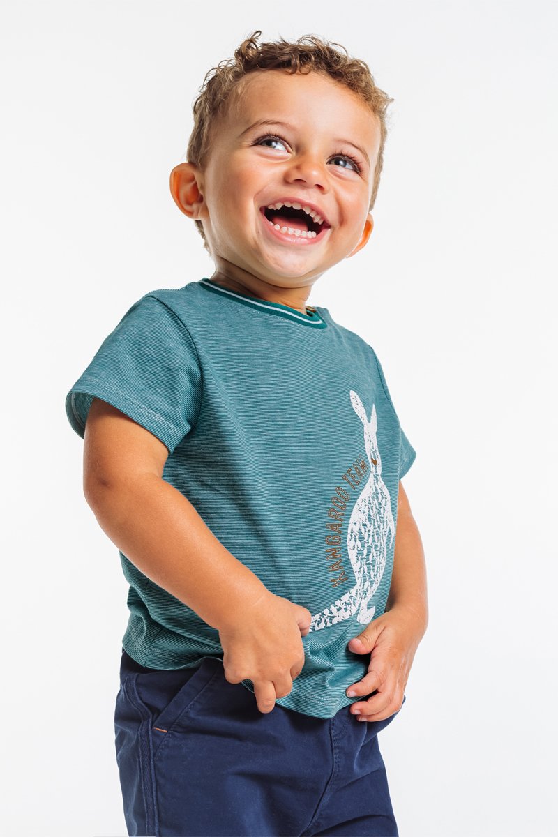 T-shirt Turquoise et écru - Obaïbi