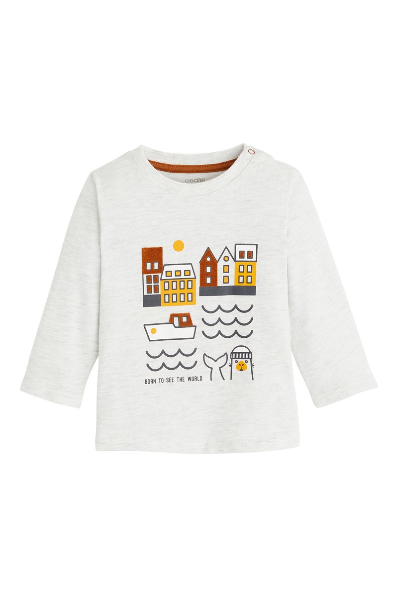 T-shirt Gris clair chiné - Obaïbi