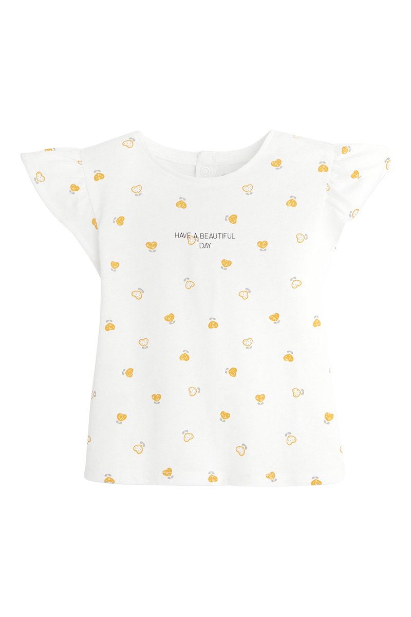 T-shirt Ecru et moutarde - Obaïbi