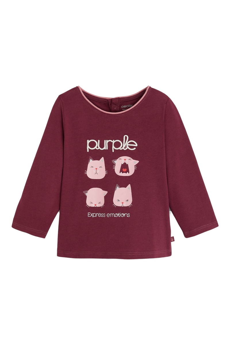 T-shirt Bordeaux et rose - Obaïbi