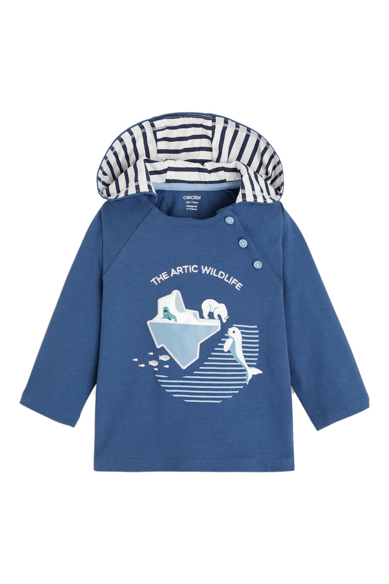 T-shirt à capuche Bleu - Obaïbi