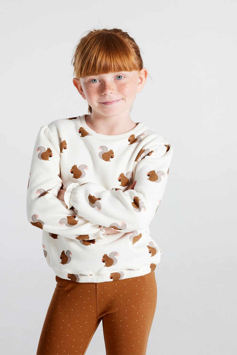 Sweat Ecru et camel - Okaïdi