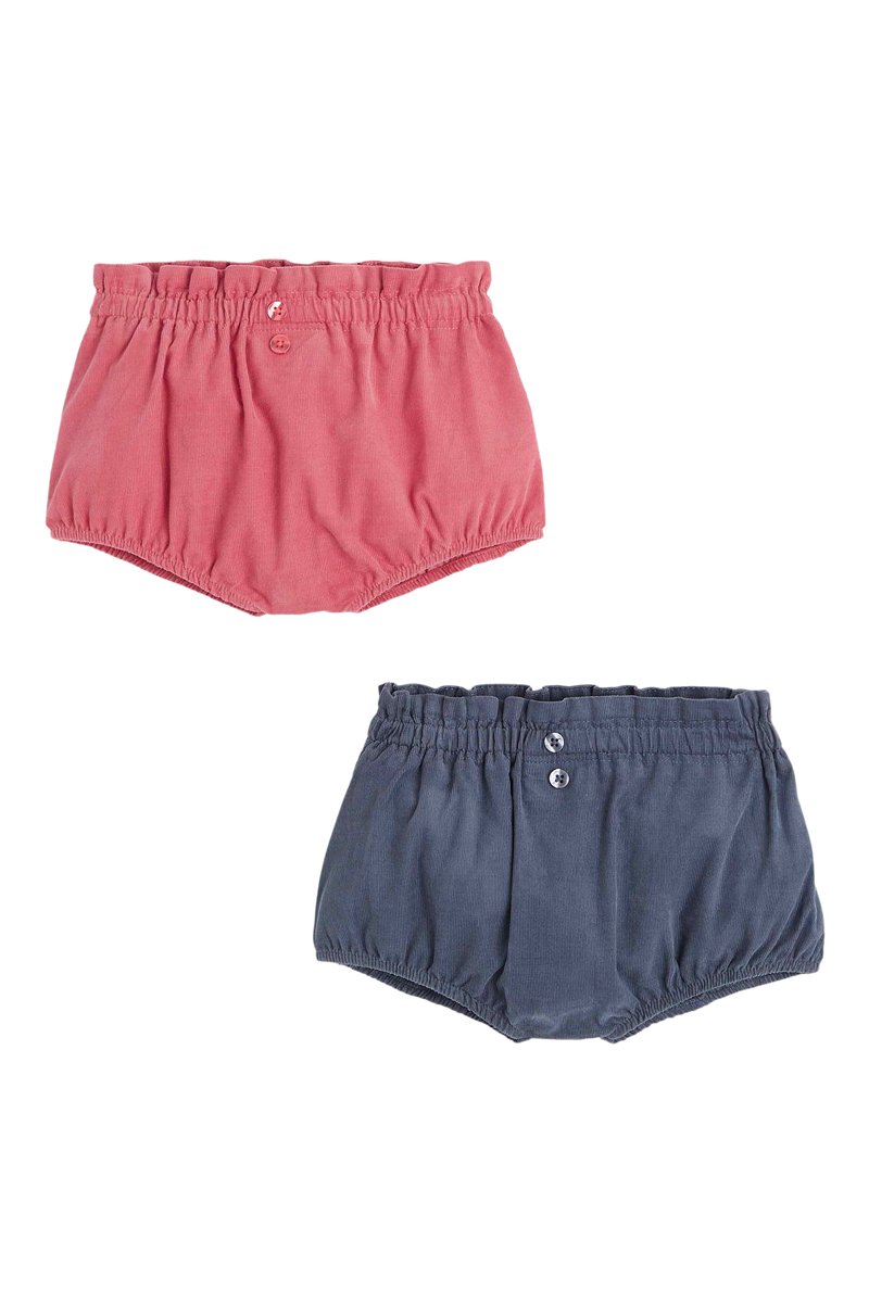 2 bloomers en coton biologique Rose et bleu marine - Obaïbi