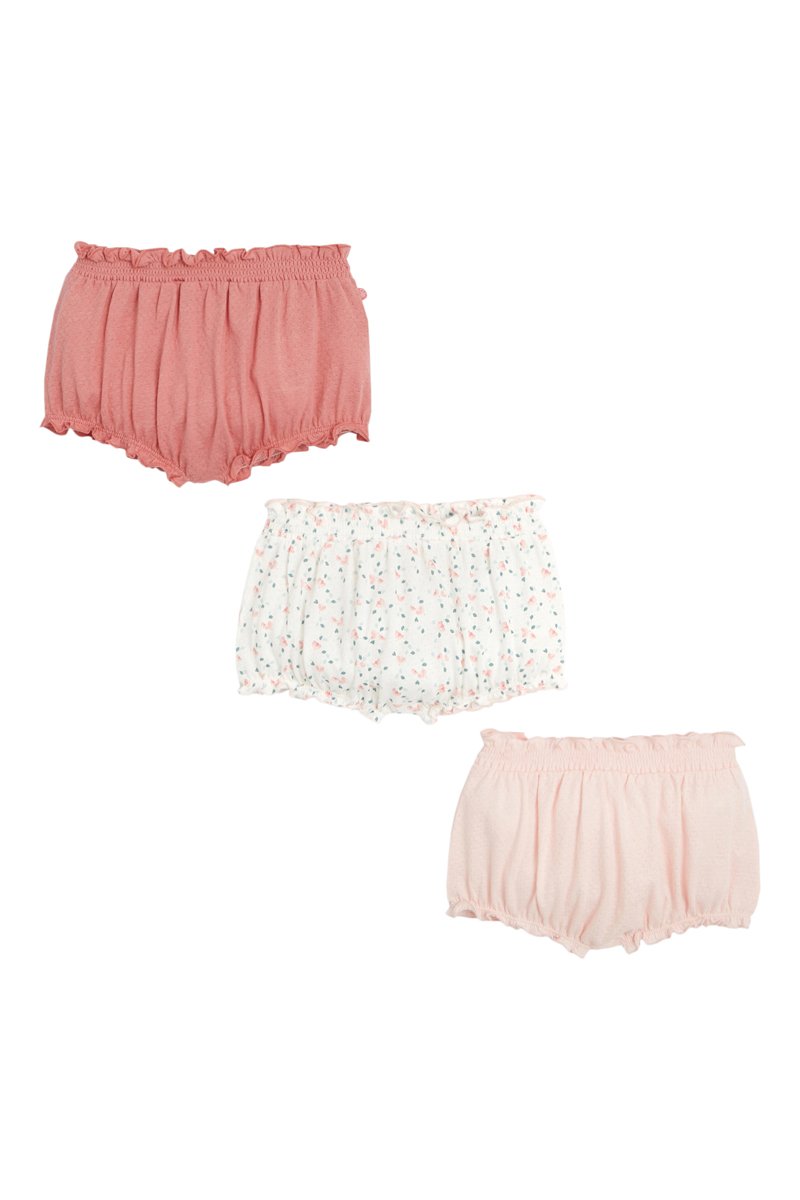 3 shorts Rose et blanc - Obaïbi