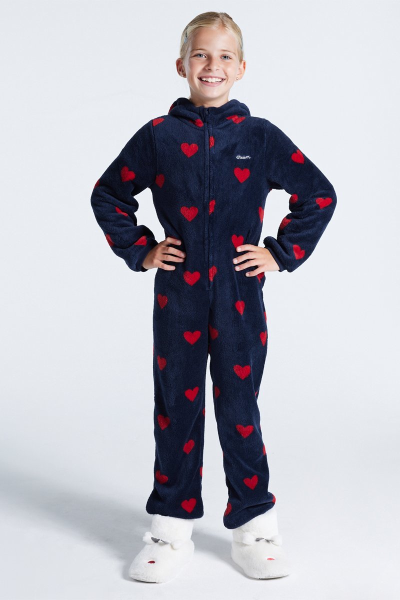 Combinaison à capuche en velours Bleu marine - Okaïdi