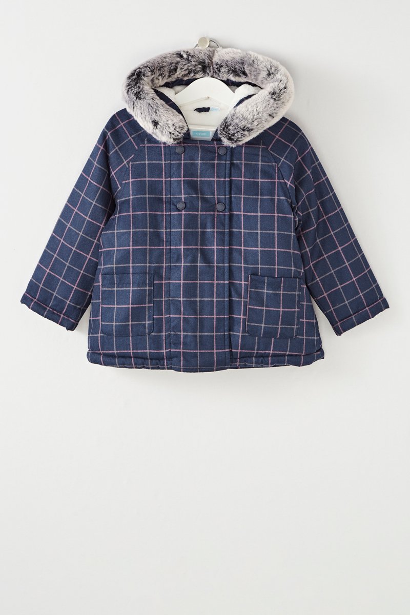 Veste à capuche Bleu marine chiné et rose chiné - Obaïbi