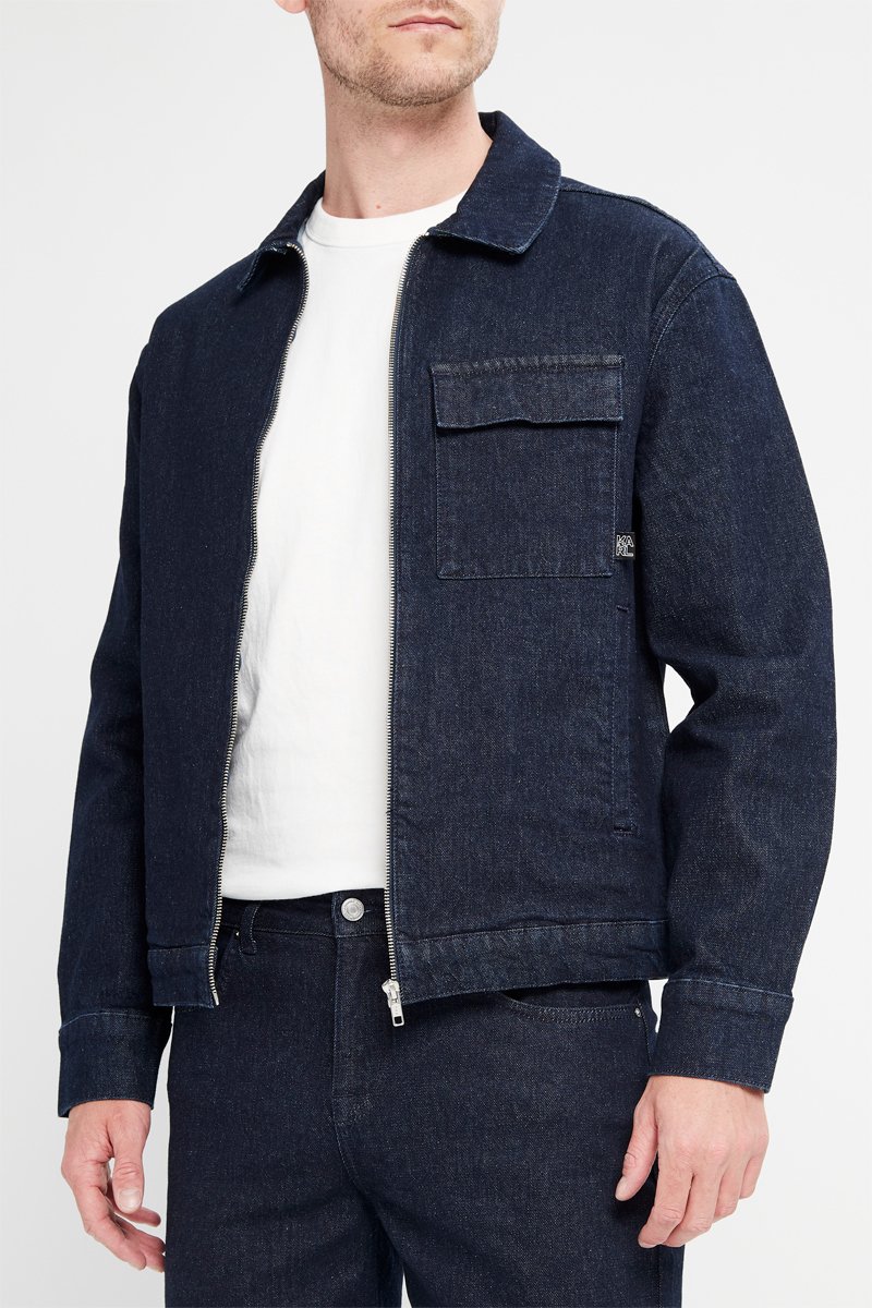 Veste en jean - Bleu marine chiné
