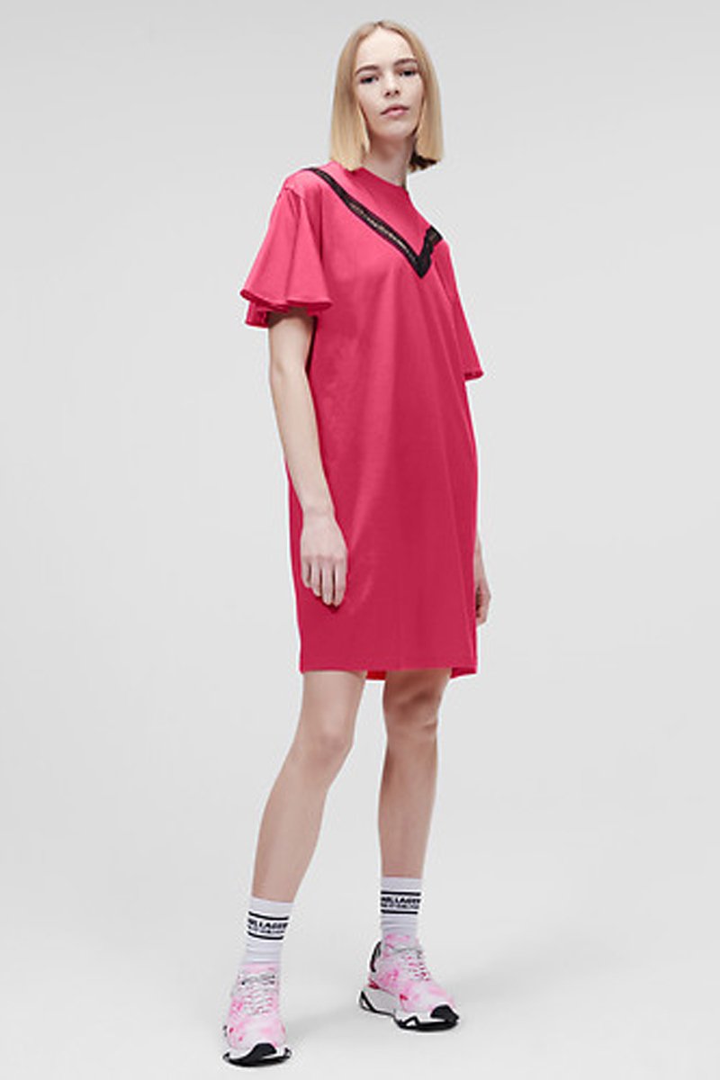 Robe trapèze en coton biologique - Rose