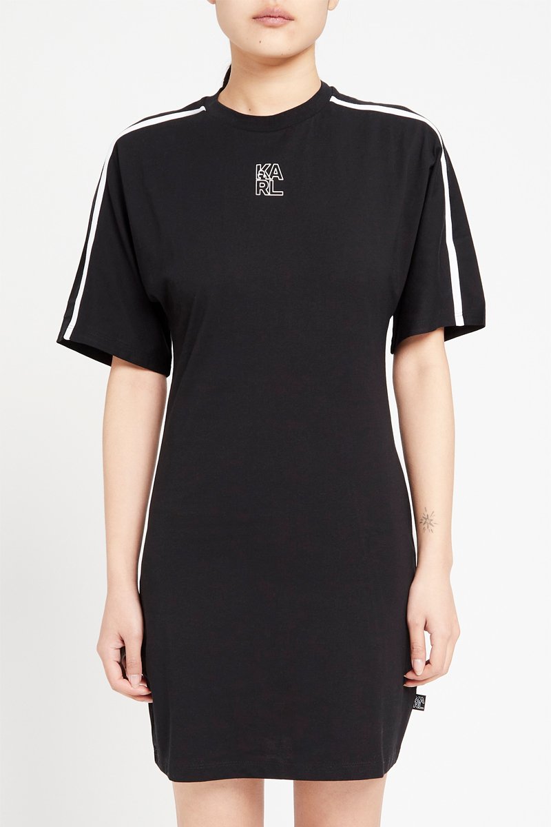 Robe droite en coton biologique - Noir