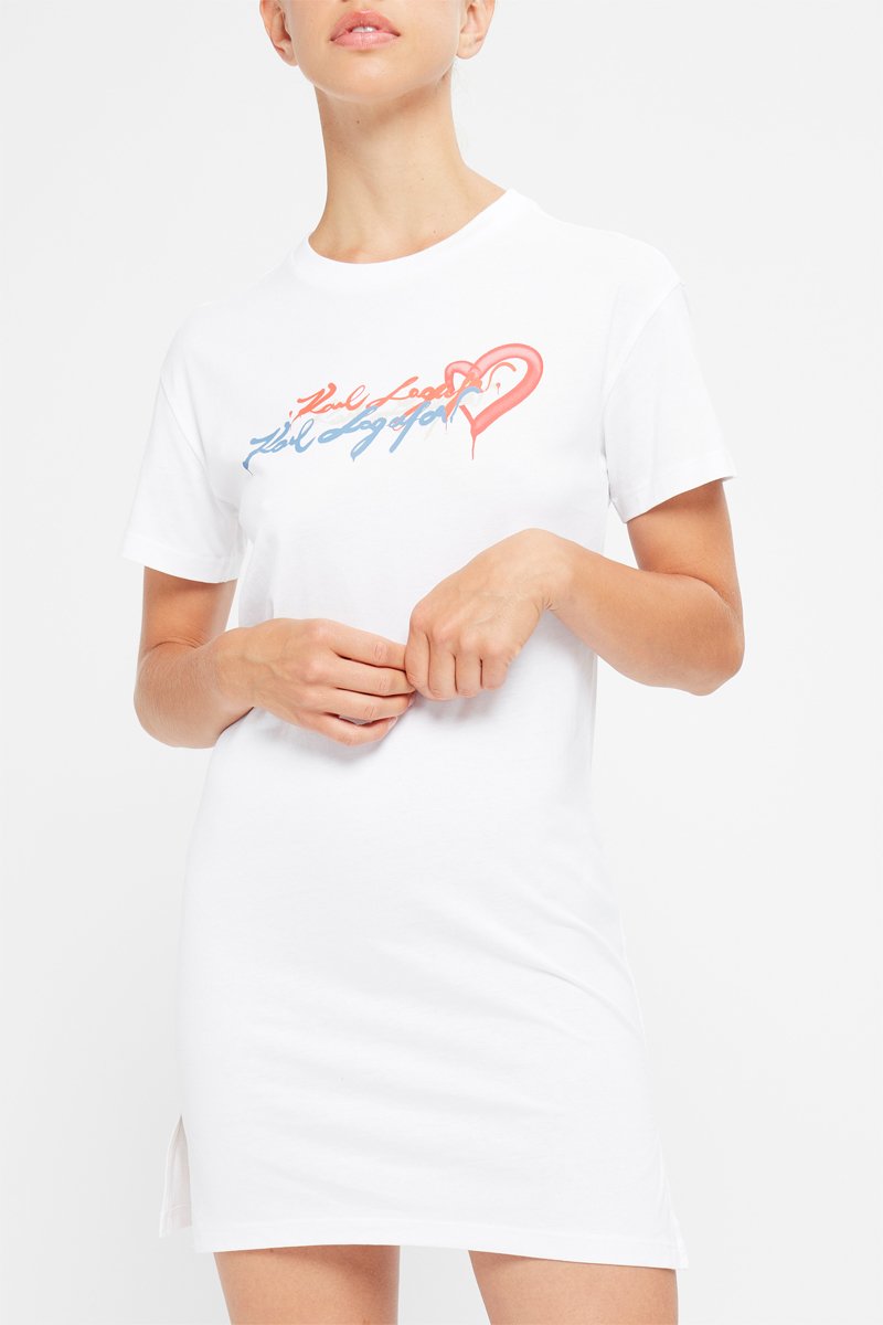 Robe droite en coton biologique - Blanc