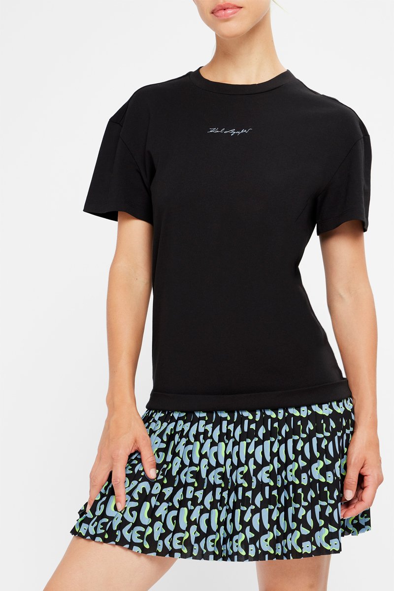 Robe droite - Noir et ciel