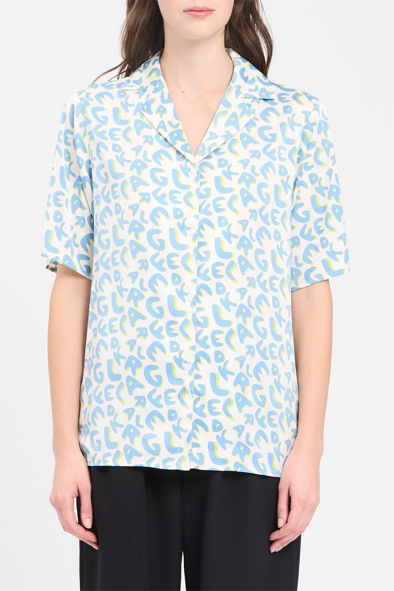 Chemisier - Crème et bleu ciel