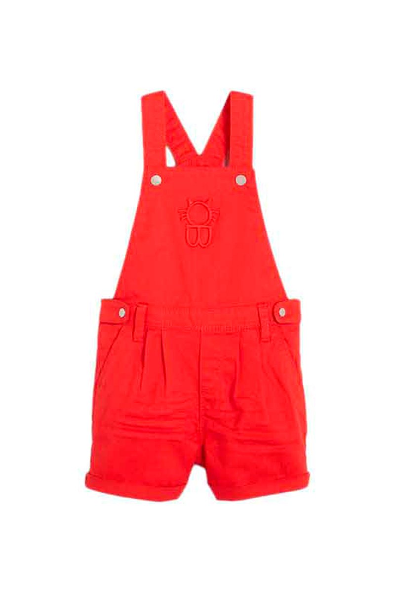 Salopette-short Rouge