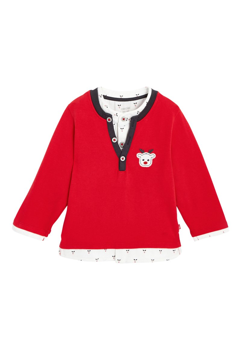 T-shirt trompe-l’œil Rouge - Obaïbi