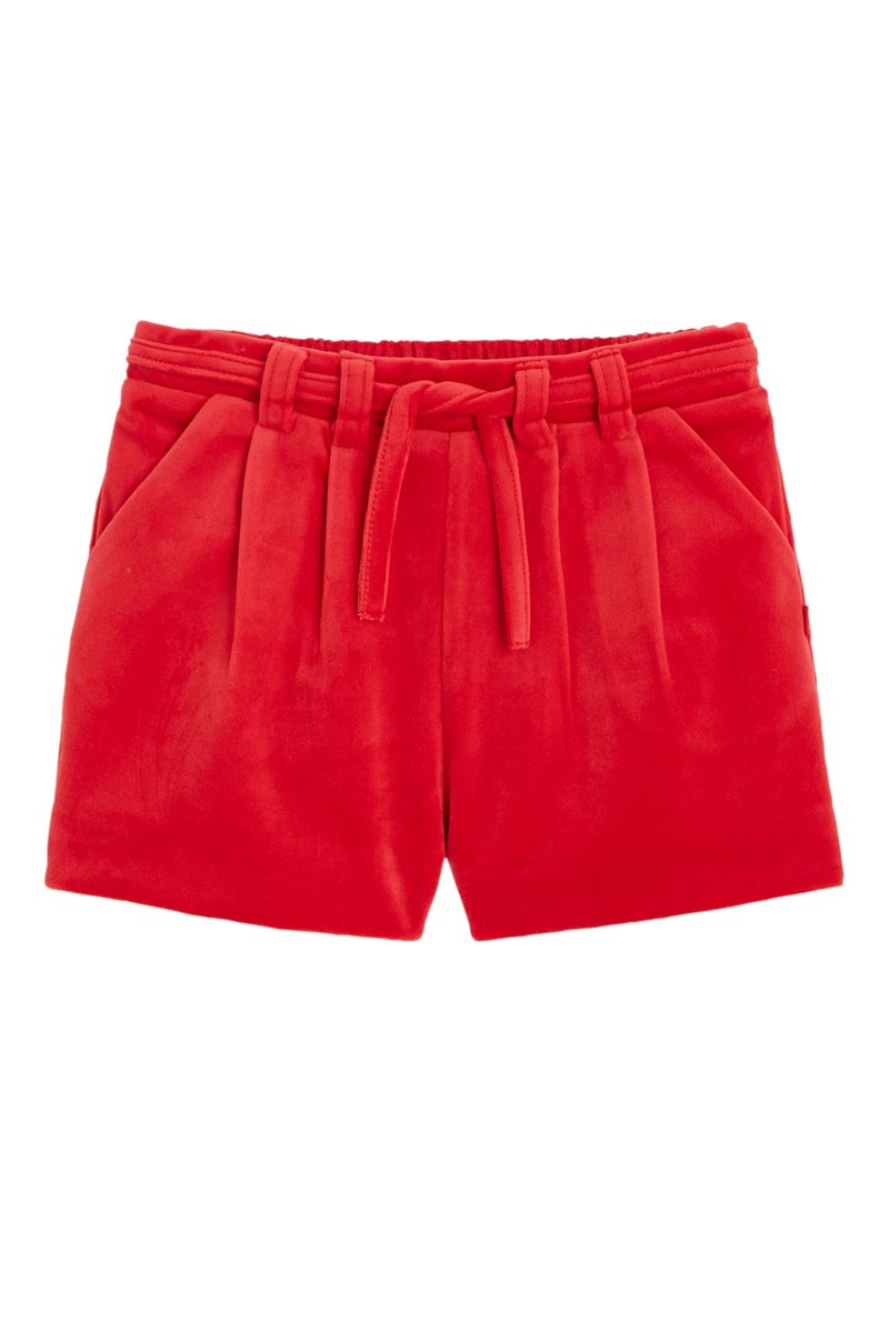 Short en velours Rouge