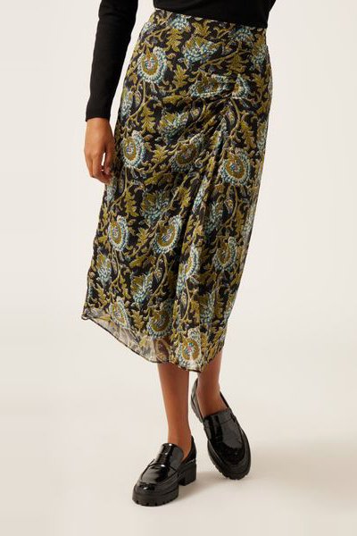 Jupe taille haute Bleu marine