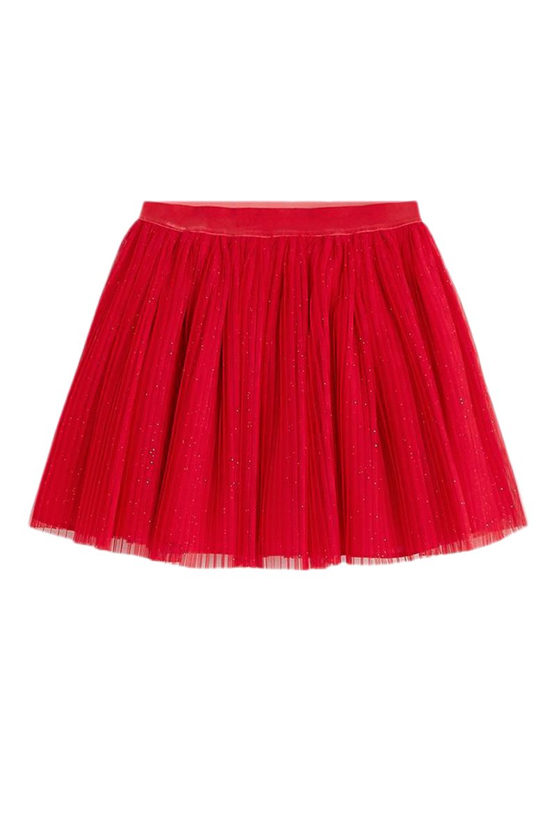 Jupe plissée Rouge