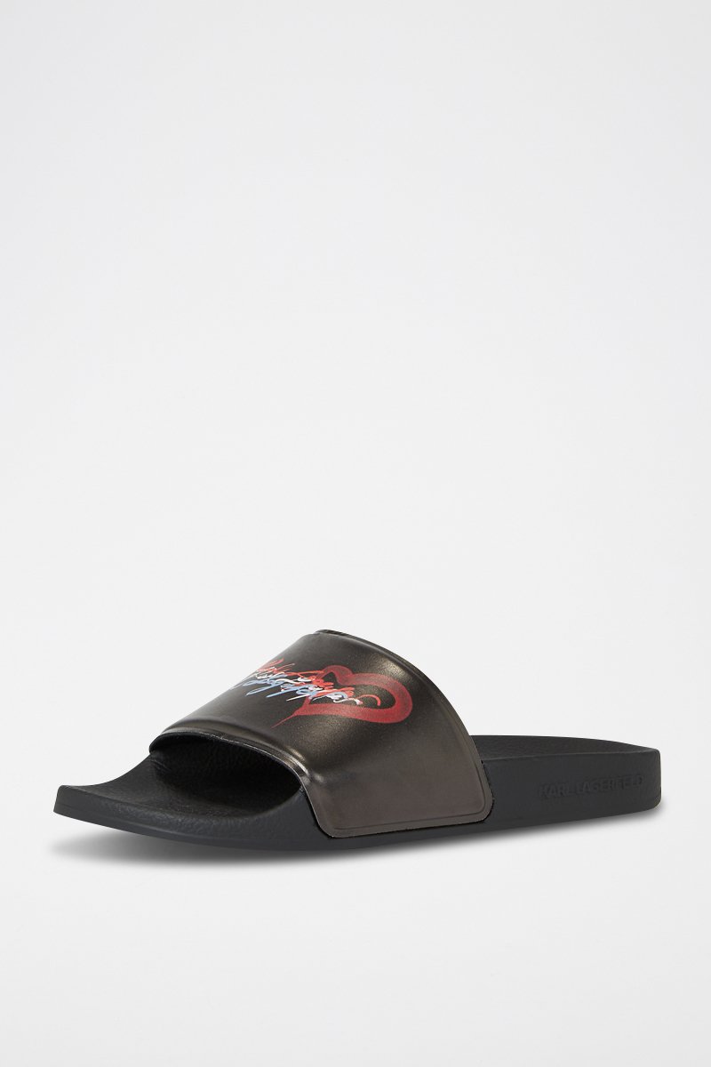 Claquettes - Noir et rouge