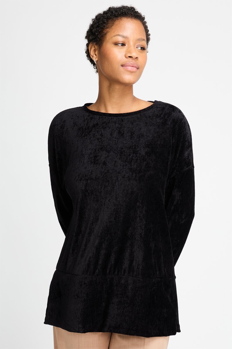 T-shirt en velours Noir