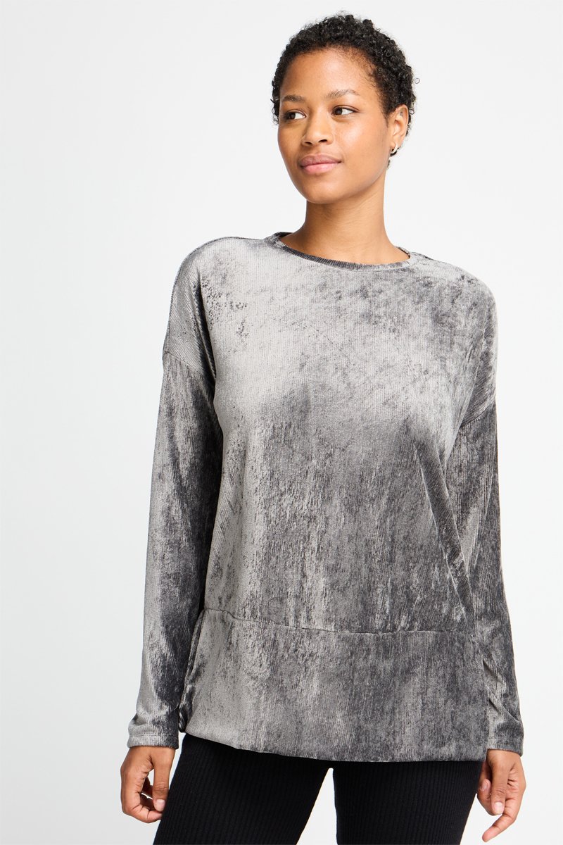 T-shirt en velours Gris