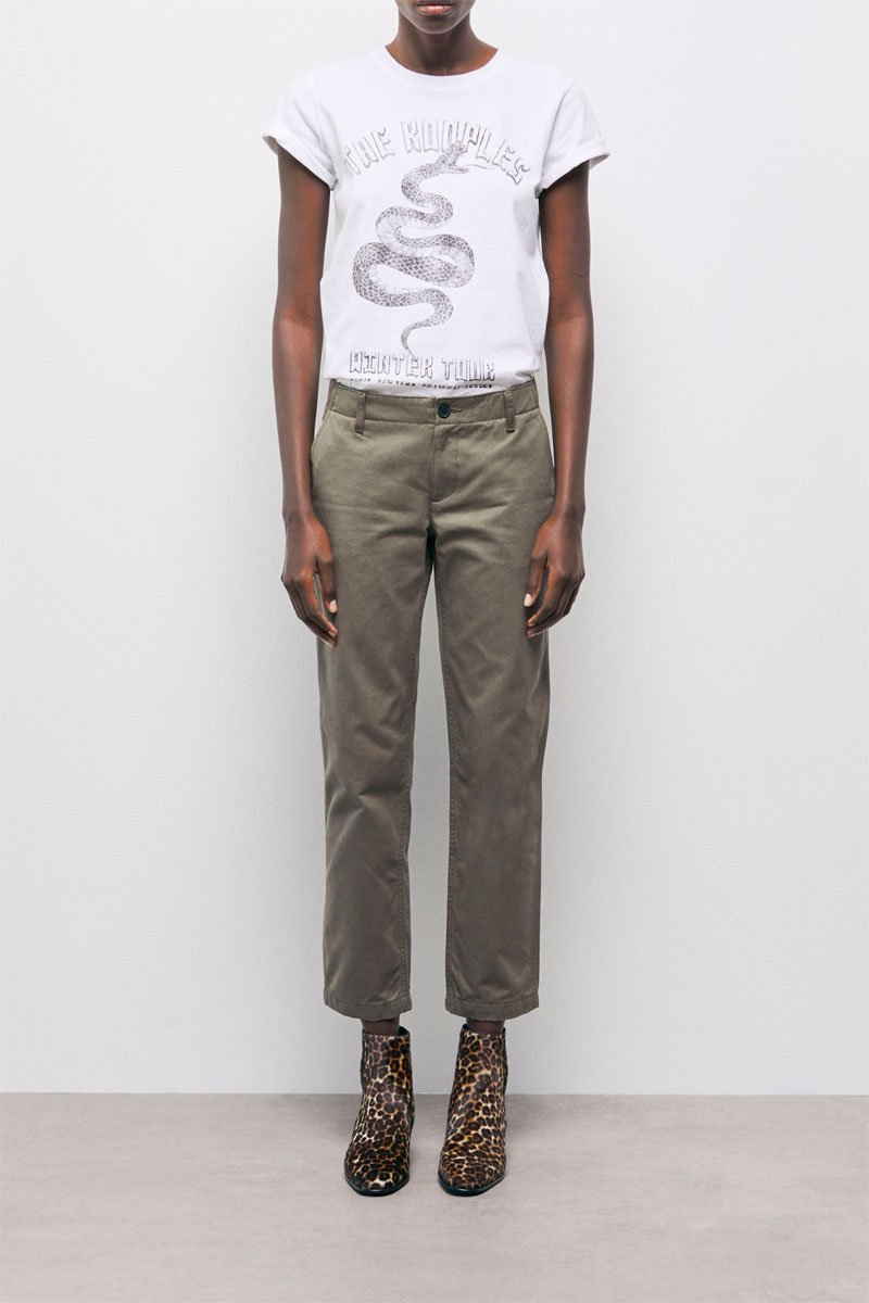 Pantalon droit 7/8 - Kaki