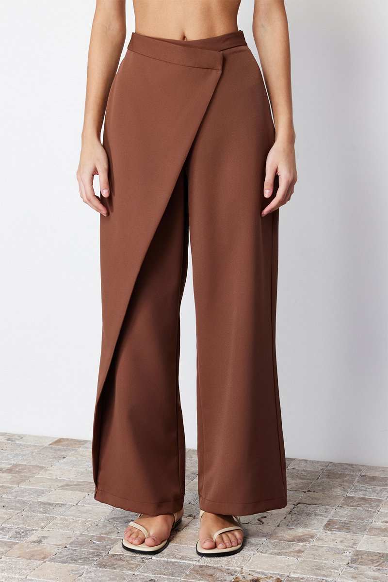 Pantalon wide legs - Marron