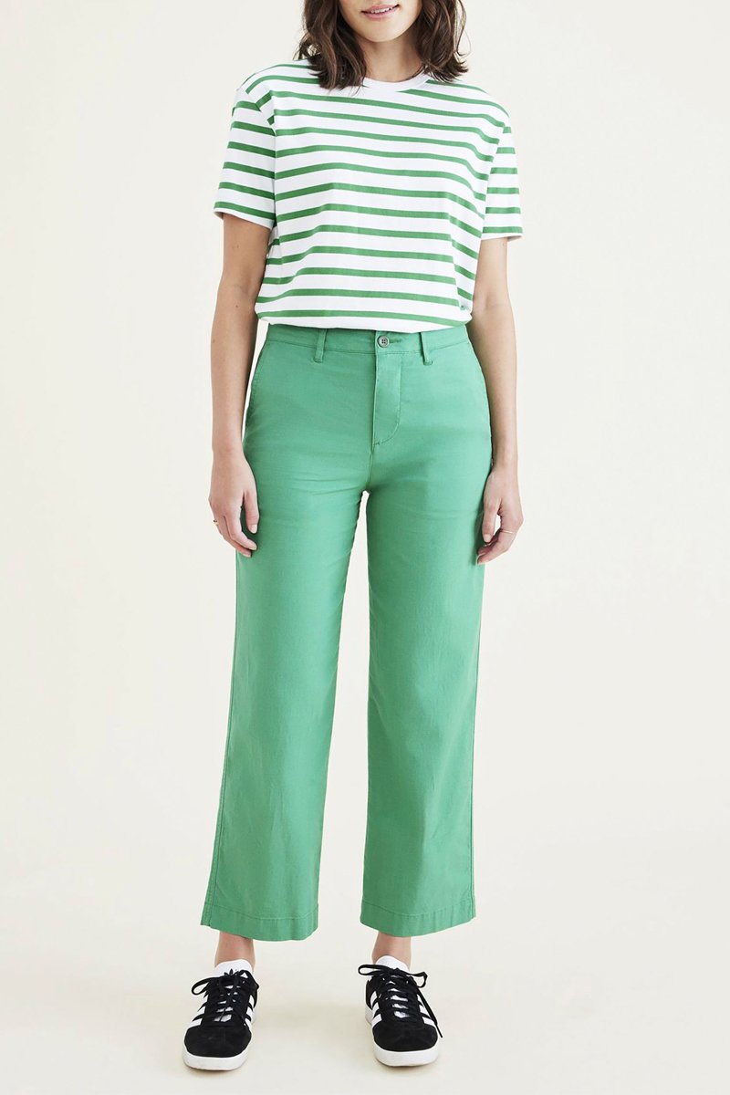 Chino droit en lin - Vert