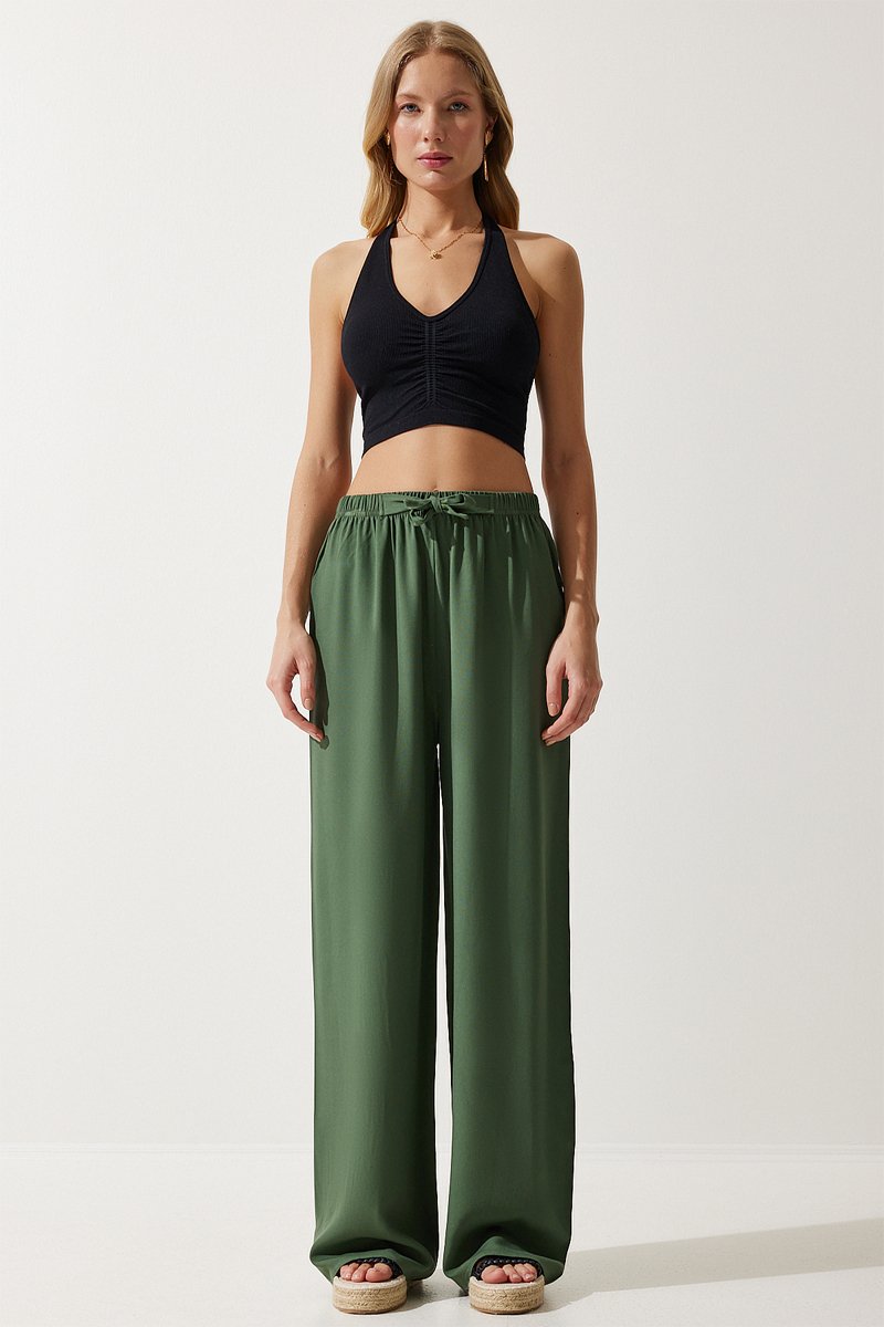 Pantalon palazzo - Vert