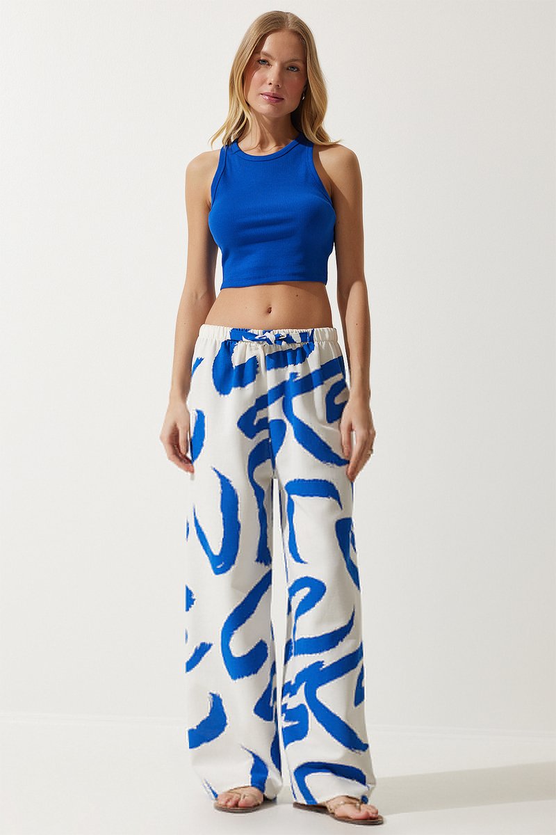 Pantalon palazzo - Blanc