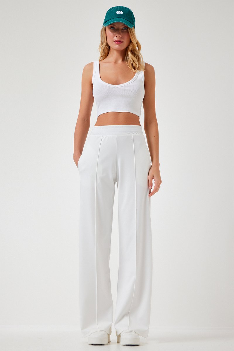 Pantalon palazzo - Blanc