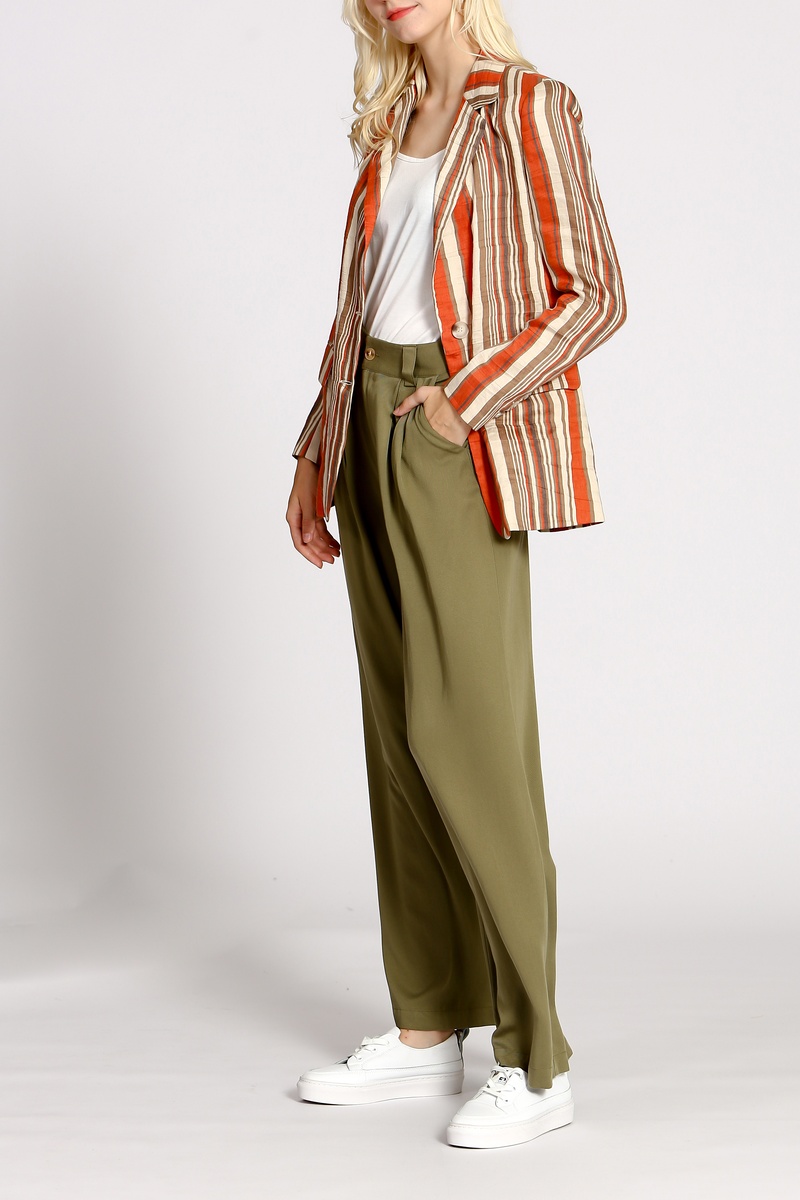 Veste en lin - Orange et beige