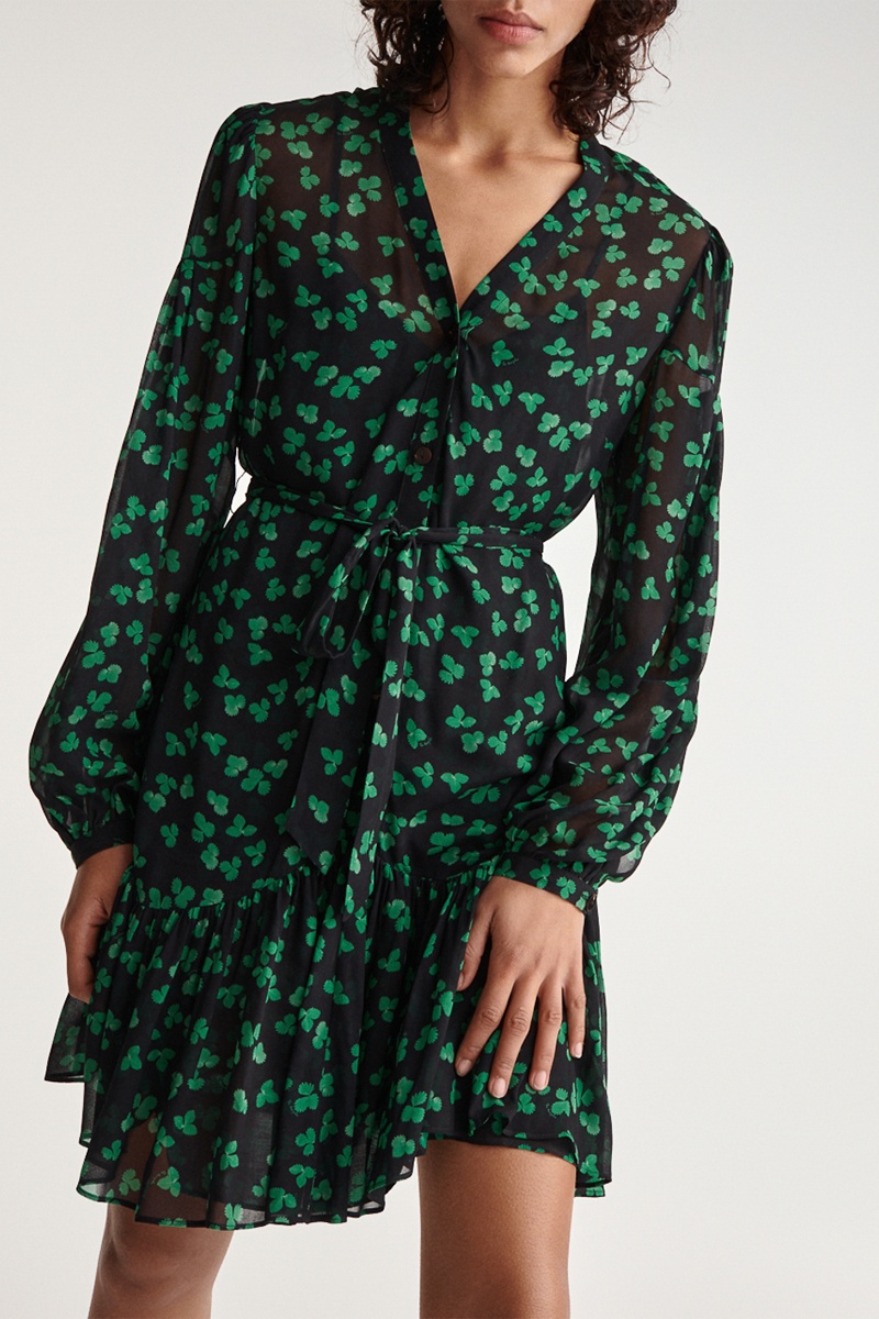 Robe patineuse - Noir et vert