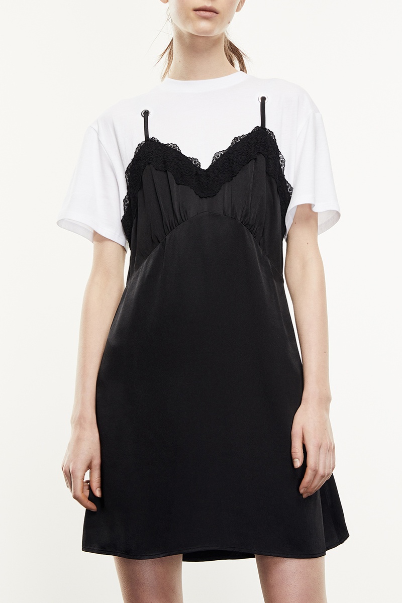 Robe trompe-l'œil - Noir et blanc