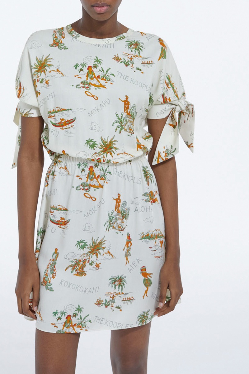 Robe patineuse - Blanc et vert