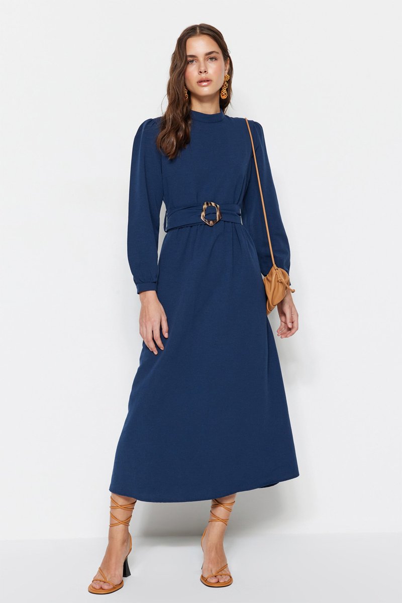 Robe midi - Bleu