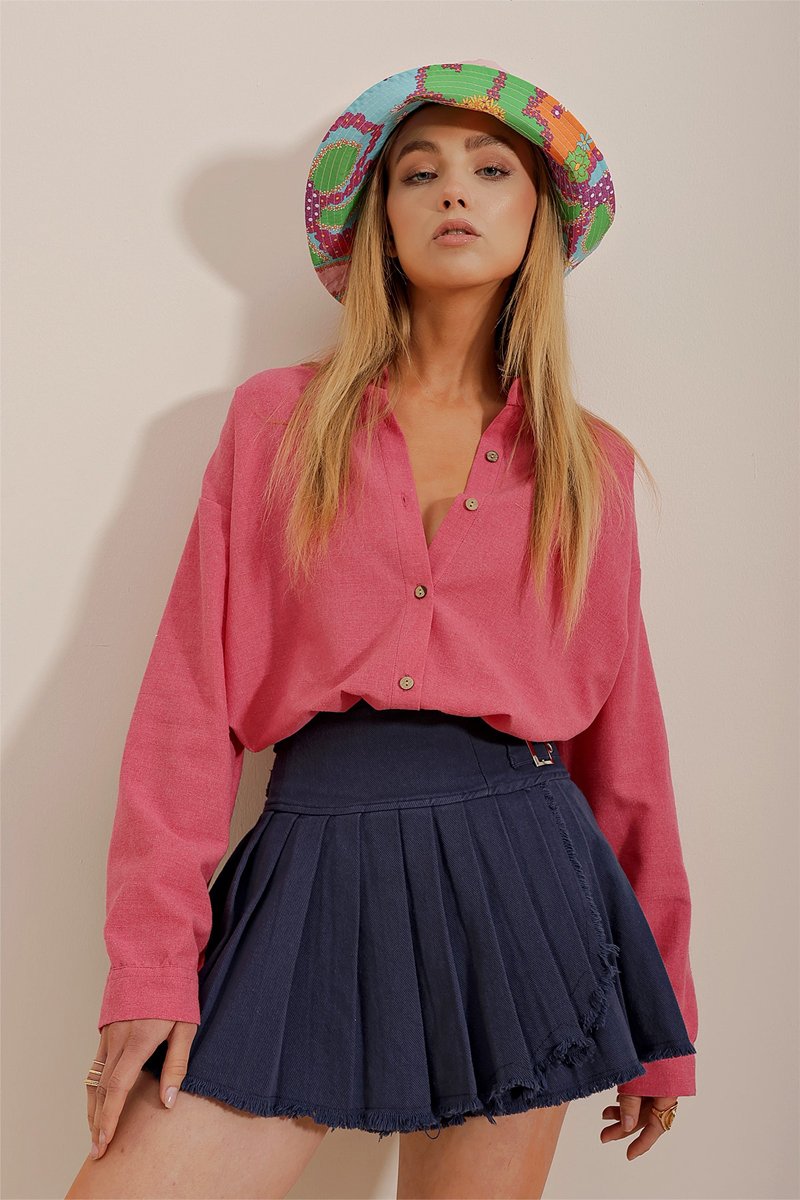 Chemisier en lin - Rose