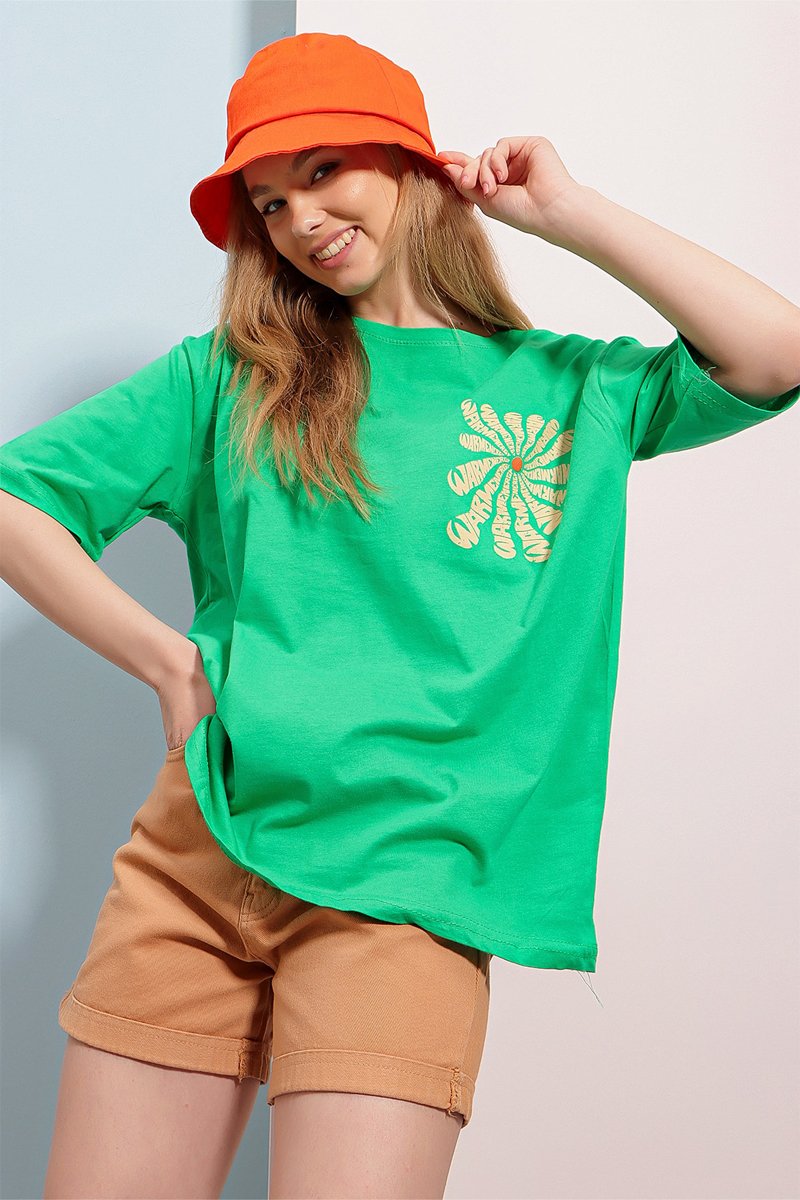 T-shirt oversize - Vert