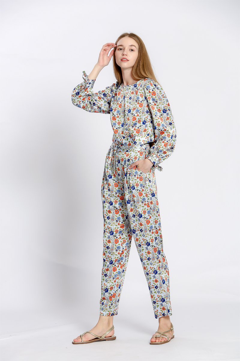 Blouse - Ciel et orange