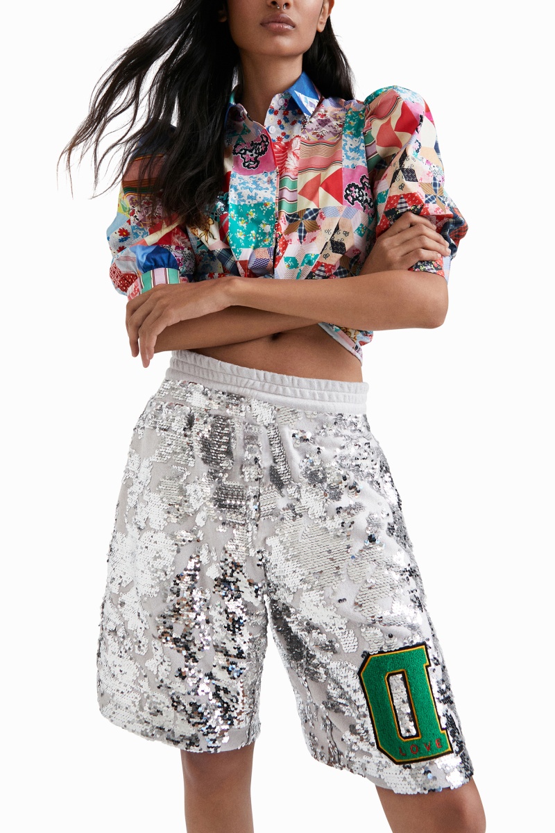 Bermuda taille haute Ecru