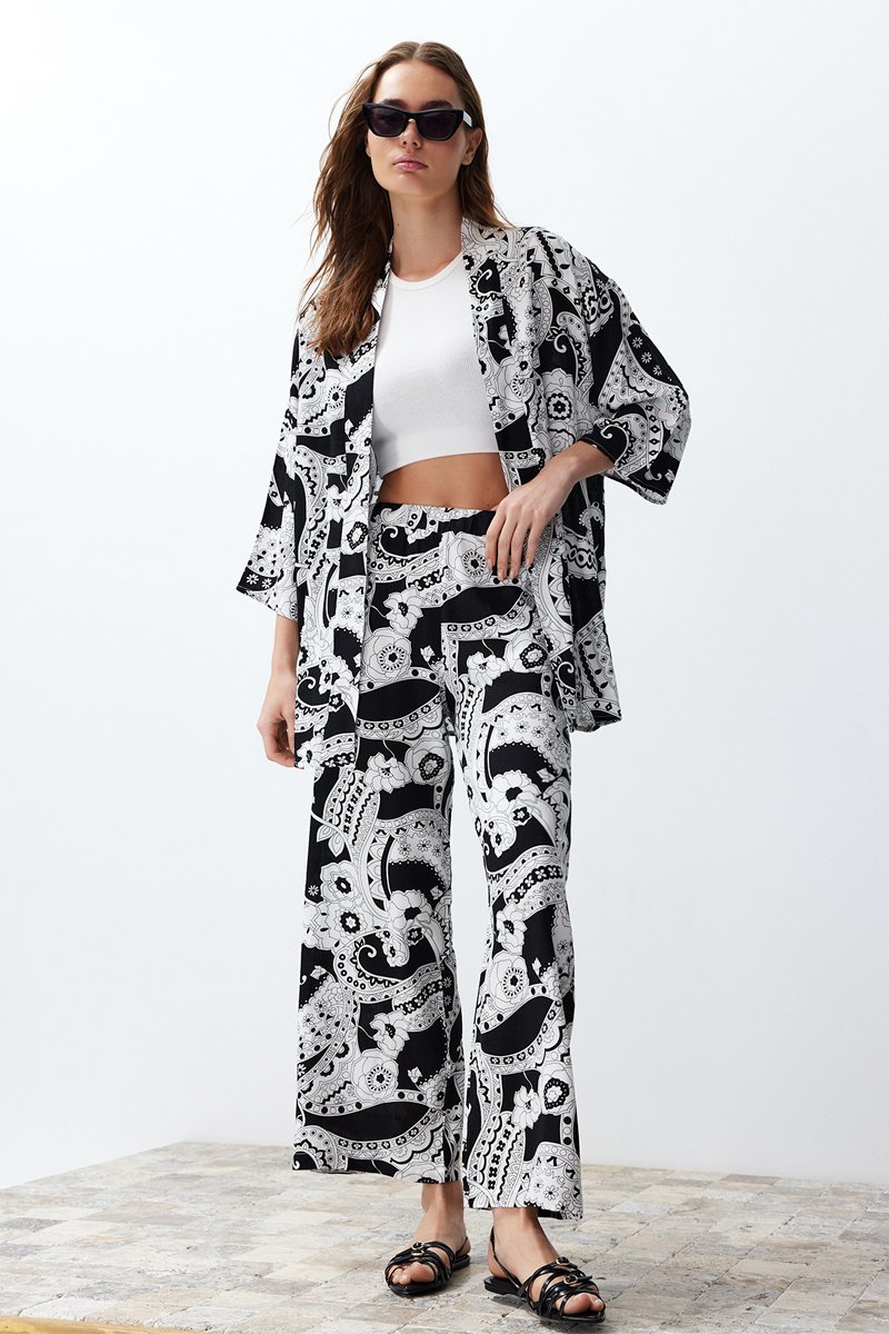 Kimono et pantalon - Noir