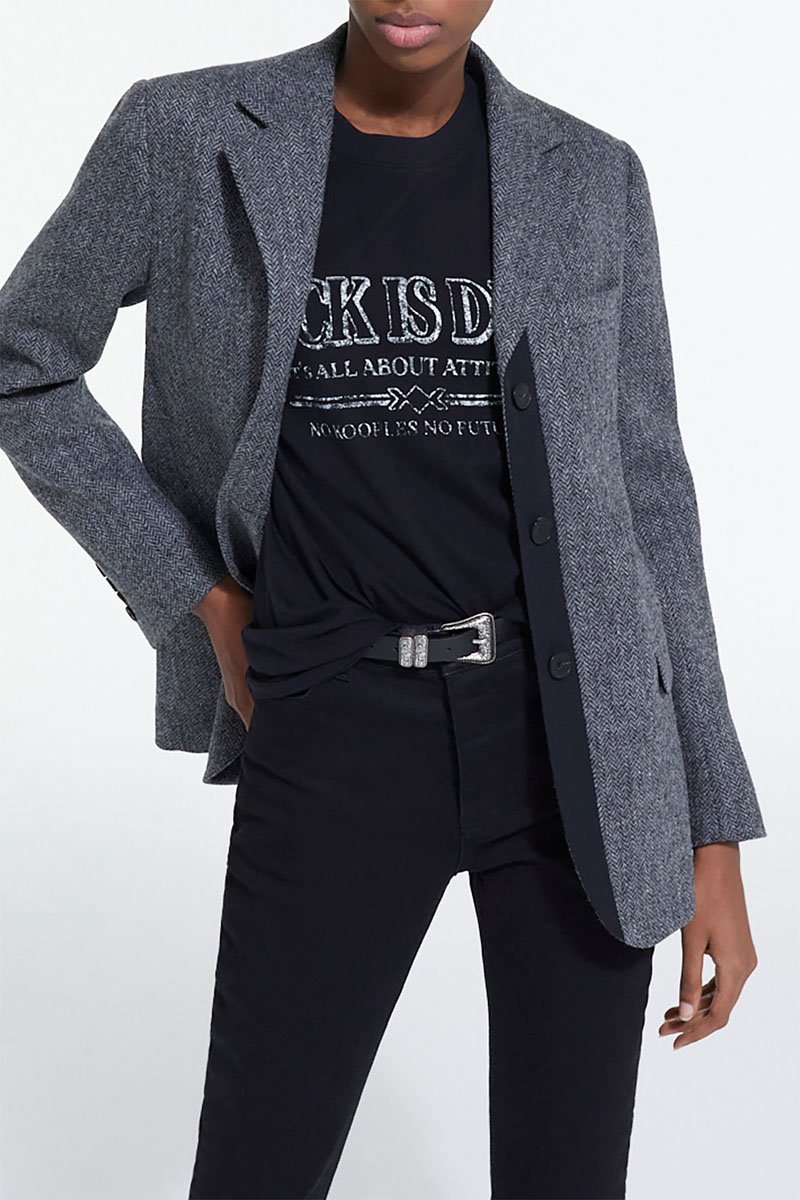 Blazer en laine - Gris clair chiné