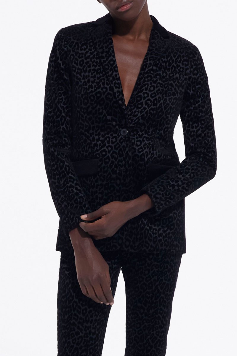 Blazer en velours - Noir
