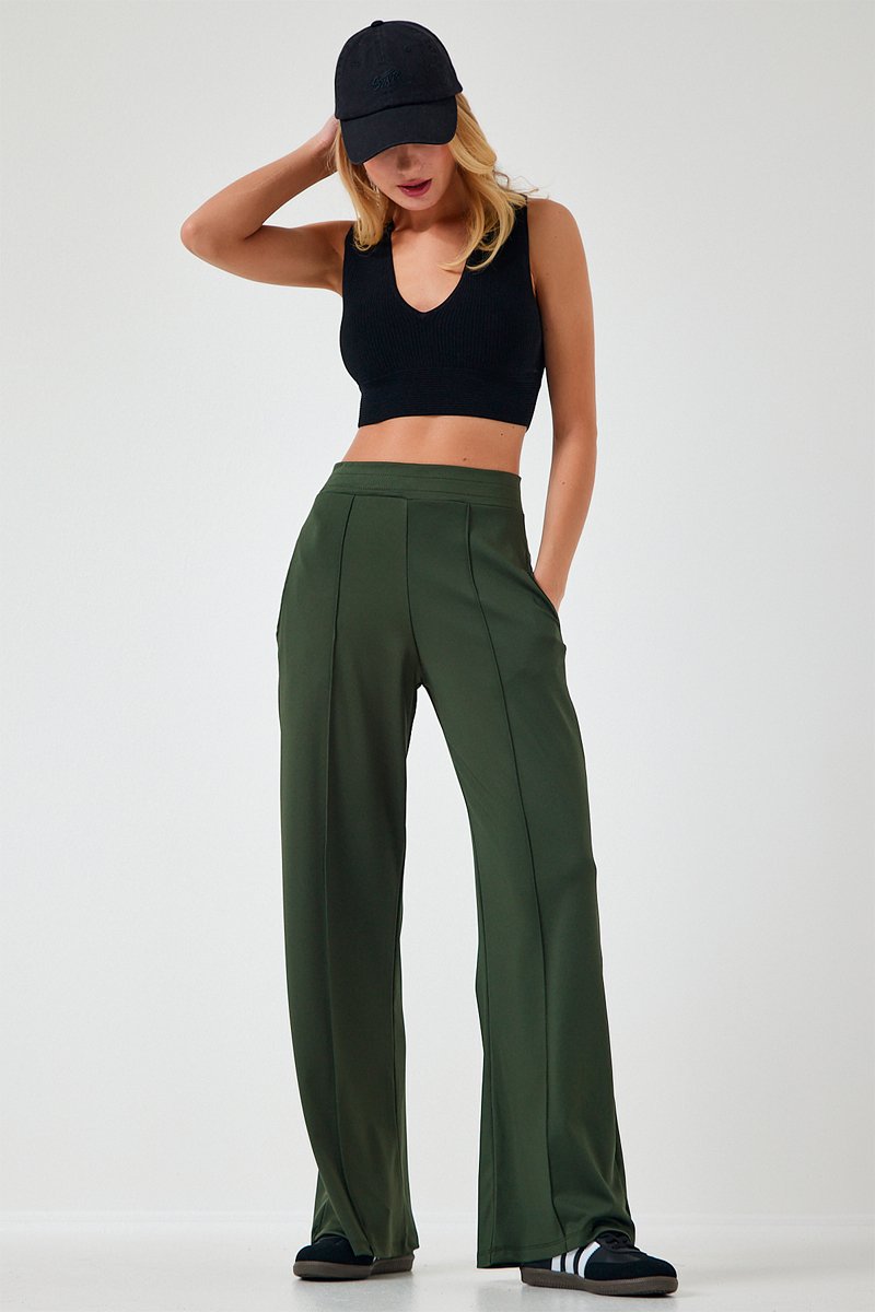 Pantalon palazzo - Vert